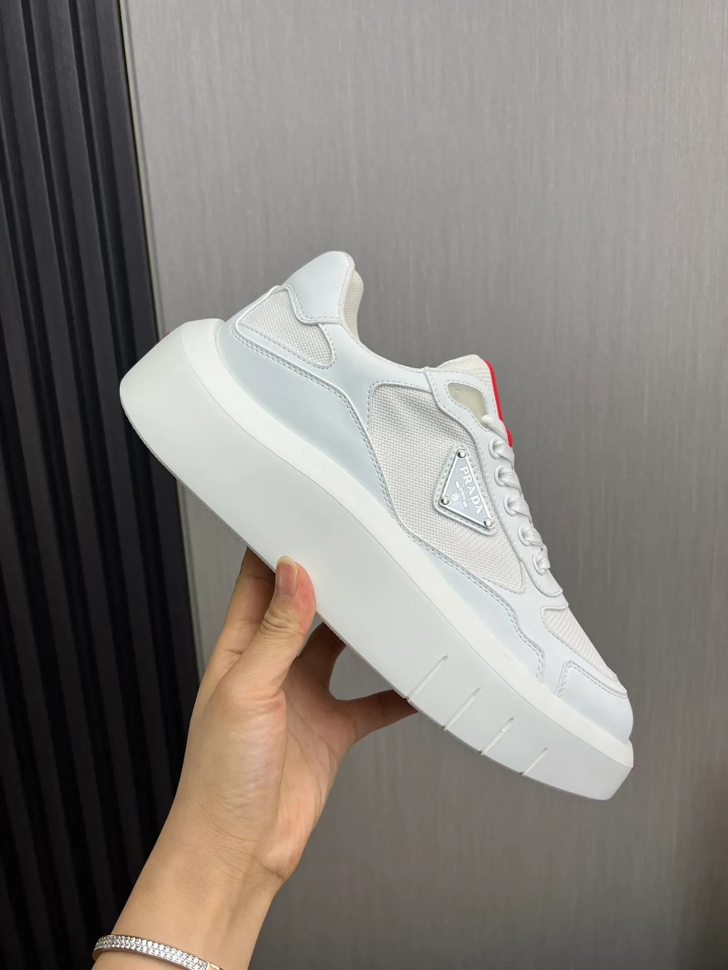 Men's shoes 💰620💰 [PRADA] Men's shoes are popular in the counter, official website is synchronized, high-quality shipments ✔️Original cowhide stitching mesh + cowhide lining, 1🆚1 replica, original original bottom, 38-45 (45 customized, non-refundable)